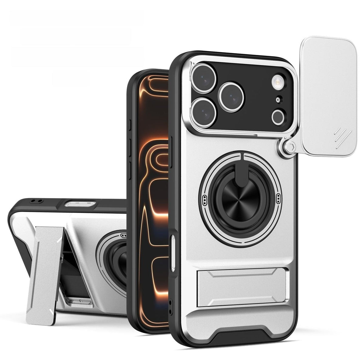 适用于 iPhone 17 ProMax 的滑盖镜头保护磁吸支架手机壳