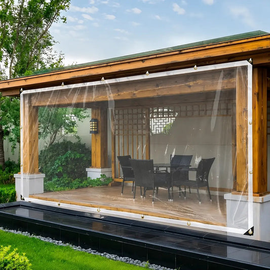 🌧️ Heavy-Duty Clear Waterproof Tarp – Durable Outdoor Cover with Reinforced Grommets 💪
