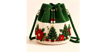 🎄Festive Crochet Bucket Bag – Carry the Magic of Christmas Wherever You Go!