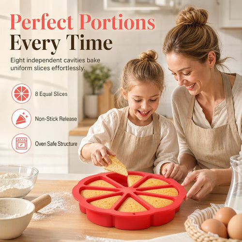 🥳HOT SALE🥳💞49K+ SOLD! Buy 2 Get 1 FREE! Silicone Cake Mold – 8 cavities, 23cm & flexible release. Perfect portions – grab yours! ✅