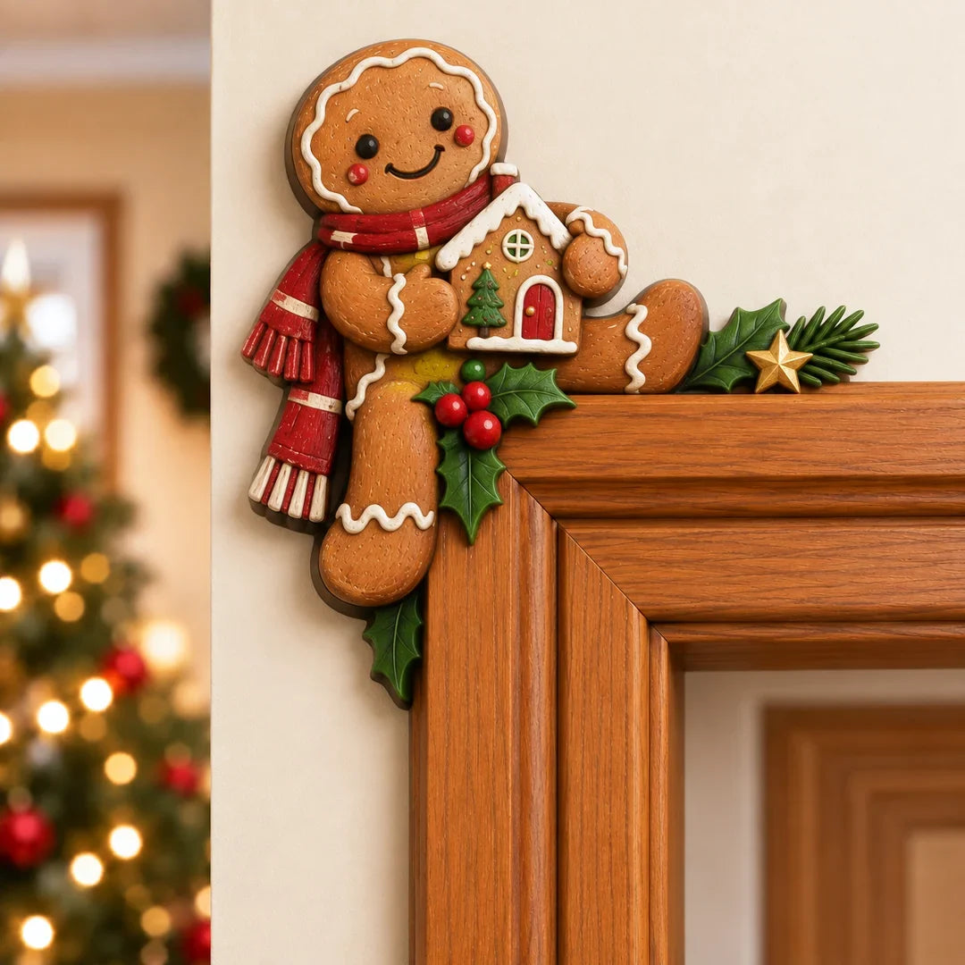 🎄 Lifelike 3D Visual Illusion Christmas Peekaboo Door Frame Decor | Create a Magical Holiday Entrance