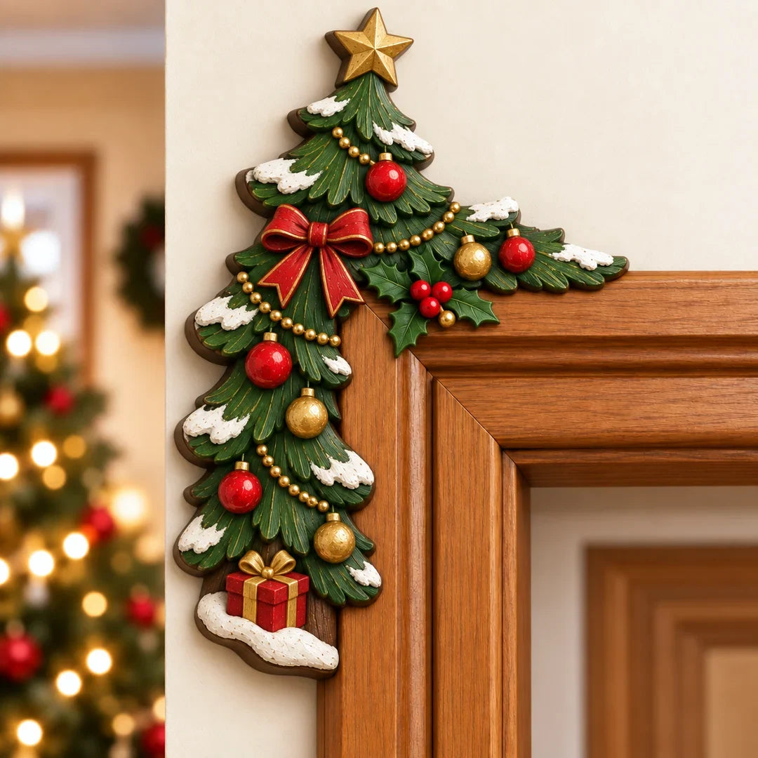 🎄 Lifelike 3D Visual Illusion Christmas Peekaboo Door Frame Decor | Create a Magical Holiday Entrance