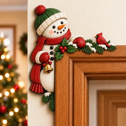 🎄 Lifelike 3D Visual Illusion Christmas Peekaboo Door Frame Decor | Create a Magical Holiday Entrance