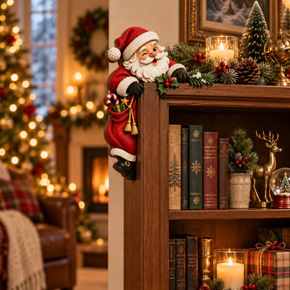 🎄 Lifelike 3D Visual Illusion Christmas Peekaboo Door Frame Decor | Create a Magical Holiday Entrance