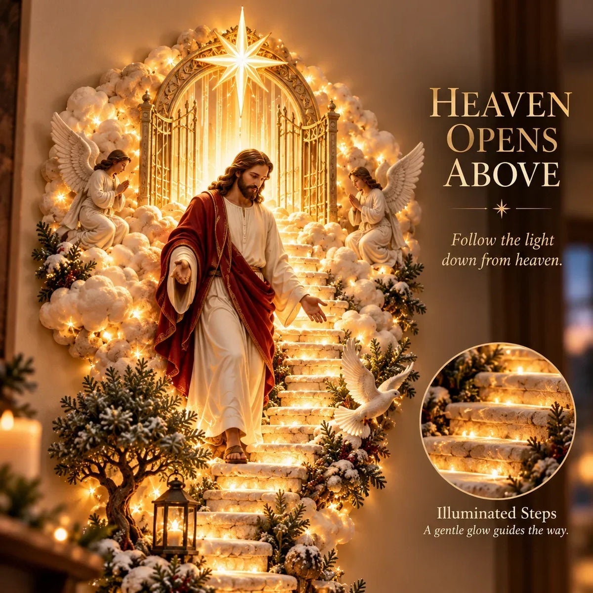 ✨ Last Day – 60% Off!✨ Jesus Light Of Heaven Christmas Wall Hanging✝️