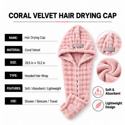 Extra-Thick Microfiber Hair Drying Towel Cap Set, Super Absorbent Quick-Dry Hair Wrap 🧖‍♀️