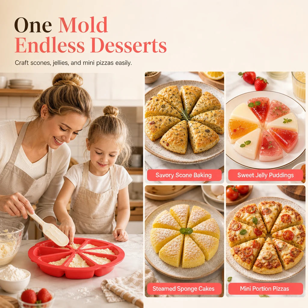 🥳HOT SALE🥳💞49K+ SOLD! Buy 2 Get 1 FREE! Silicone Cake Mold – 8 cavities, 23cm & flexible release. Perfect portions – grab yours! ✅