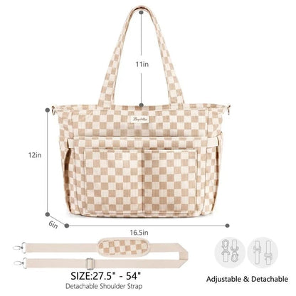 🎒✨Large Corduroy Tote Bag for Women – Multi-Pocket Laptop & Work Bag