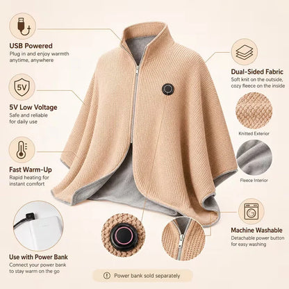 ✨🔥Wearable Heated Blanket Shawl | Portable USB-Powered Warmth for Home, Work & Outdoors