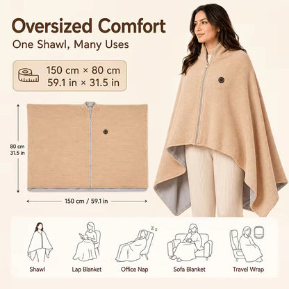 ✨🔥Wearable Heated Blanket Shawl | Portable USB-Powered Warmth for Home, Work & Outdoors