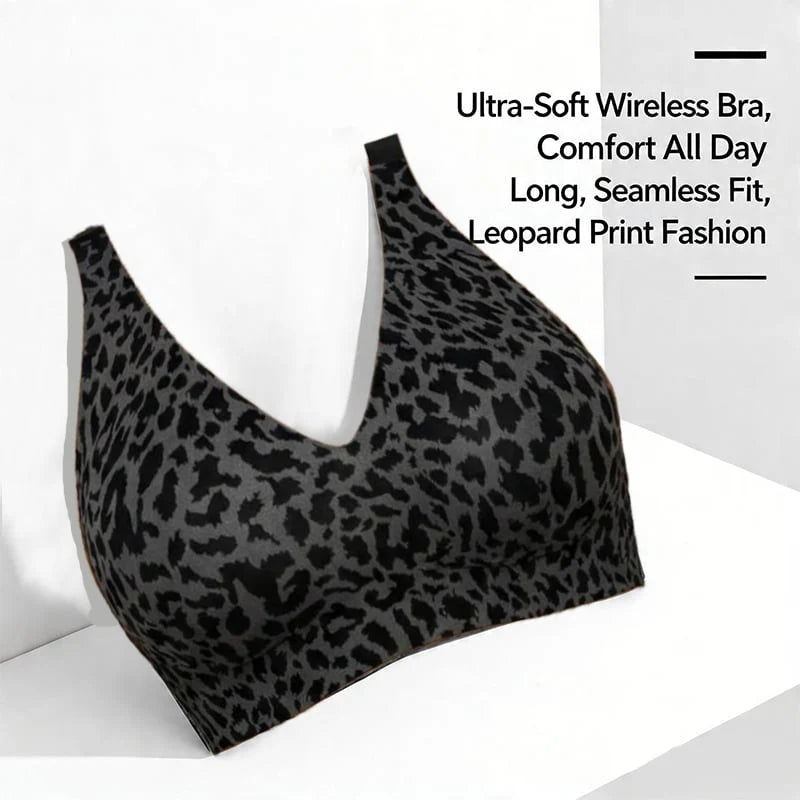 🏆🔥Super Firming Leopard Print Jelly  Bra | Women Wirefree Bras 👍No More Sagging Breasts