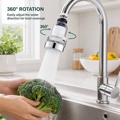 🚰 3-Mode 360° Rotating Faucet Aerator – Splash-Reducing Kitchen Sink Attachment