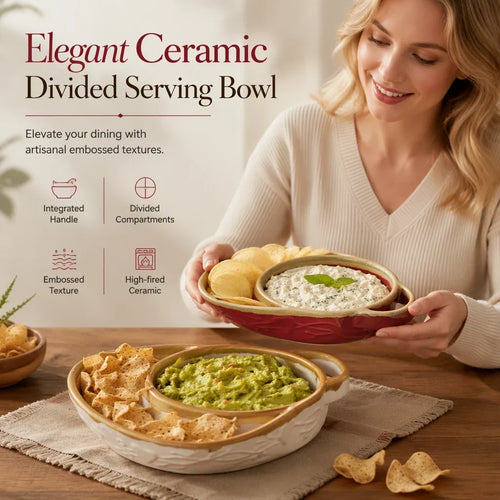 ⏳🔥LIMITED-TIME 50% OFF! ⏰🍲Retro Ceramic Divided Baking Dish – Vintage Style, Dual Compartments & Elegant Dining for Every Occasion ❤️