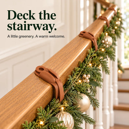 🎄🌿 No-Drill Christmas Garland Hangers ✨🏡 | Flexible Silicone Hooks for Mantels & Staircases