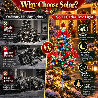 🌱 Solar Cedar Christmas Tree Lights🔥Festive Outdoor Holiday Decor🔥