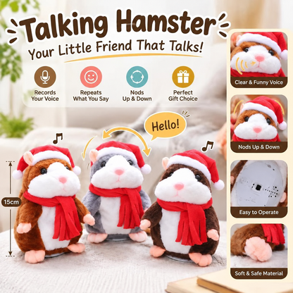 🐹 最后一天特价 £9.99！✨会说话的仓鼠毛绒玩具——能模仿你说的话，还会自动摇头，大人小孩都觉得超级搞笑。🎁