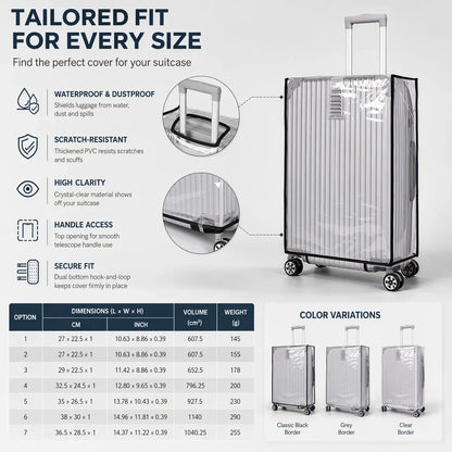Protect Luggage Instantly! Clear PVC Suitcase Cover
