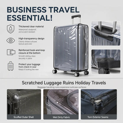 Protect Luggage Instantly! Clear PVC Suitcase Cover