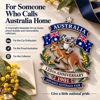 ⏳ Last Day 49% OFF – 🇦🇺 Australia 125th Anniversary 3D Metal Badge | 🖤 Waterproof • No Fade • No Rust • Adhesive & Magnetic 2-in-1 🚗