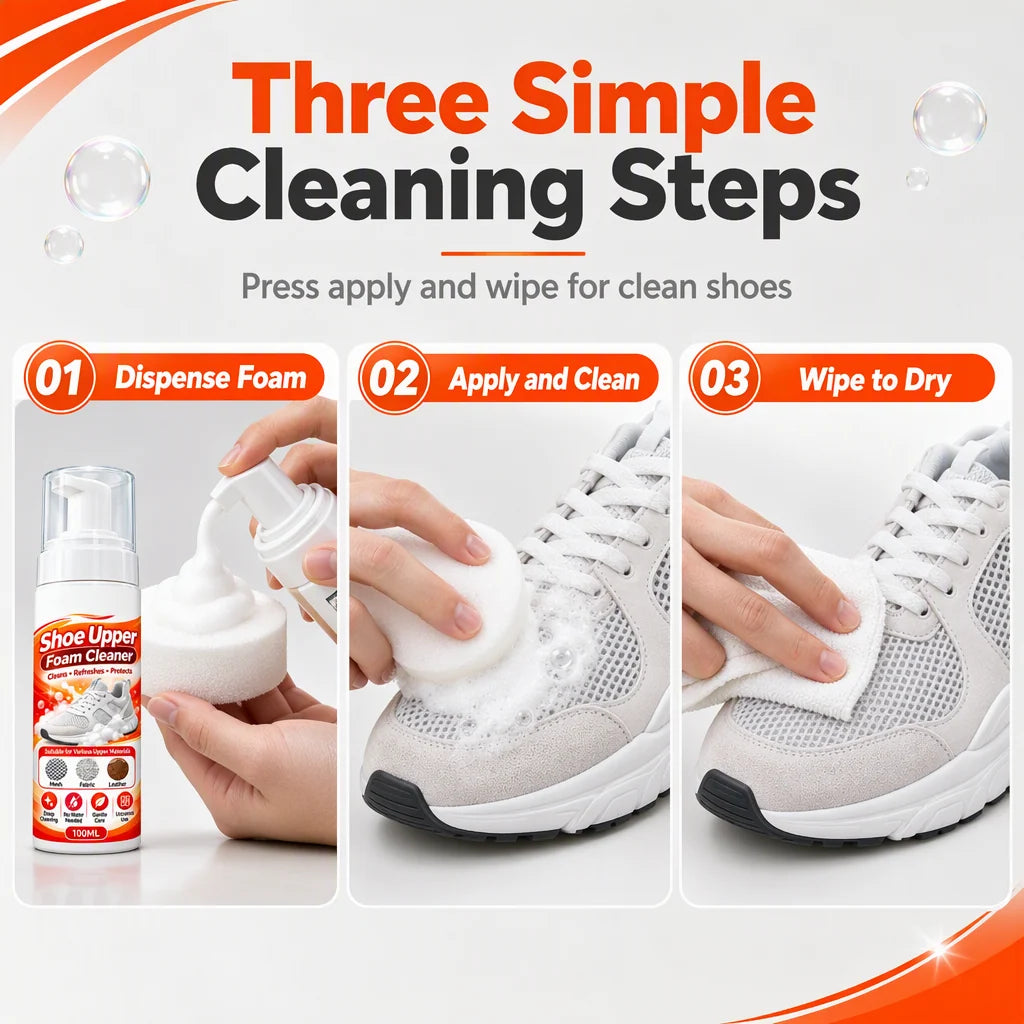 Rinse-Free Multi-Surface Shoe Foam Cleaner⏳