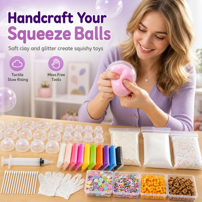 🎨 50% Off Now 🧸 DIY Clay Squeeze Ball Kit — Handmade Stress Relief Fun for Kids ✨