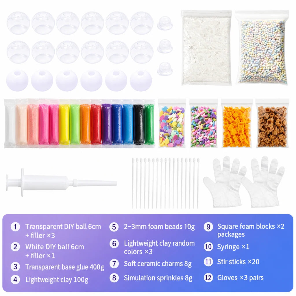 🎨 50% Off Now 🧸 DIY Clay Squeeze Ball Kit — Handmade Stress Relief Fun for Kids ✨