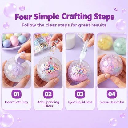 🎨 50% Off Now 🧸 DIY Clay Squeeze Ball Kit — Handmade Stress Relief Fun for Kids ✨