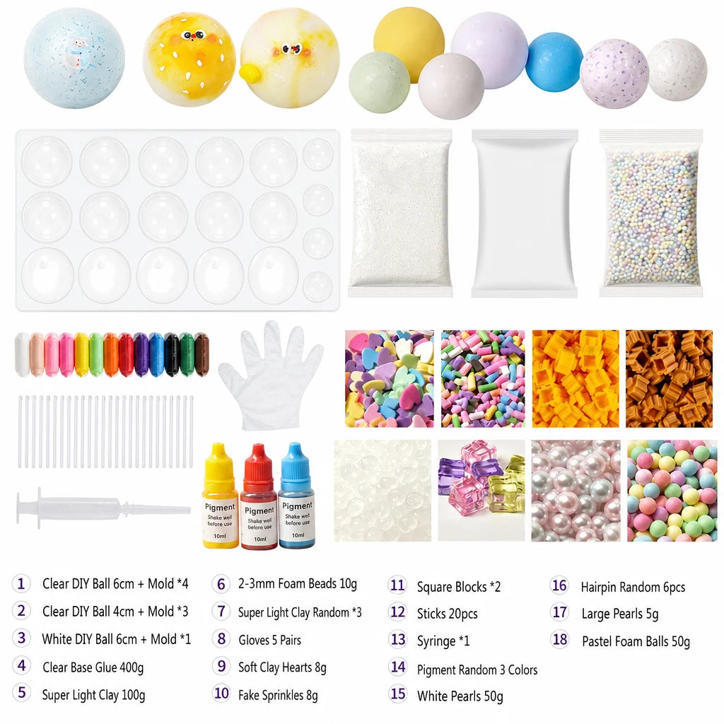 🎨 50% Off Now 🧸 DIY Clay Squeeze Ball Kit — Handmade Stress Relief Fun for Kids ✨