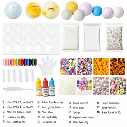 🎨 50% Off Now 🧸 DIY Clay Squeeze Ball Kit — Handmade Stress Relief Fun for Kids ✨