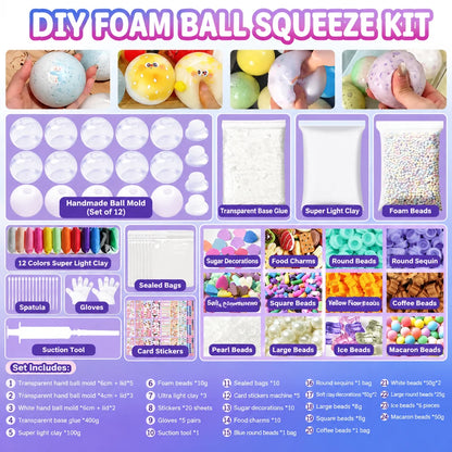 🎨 50% Off Now 🧸 DIY Clay Squeeze Ball Kit — Handmade Stress Relief Fun for Kids ✨