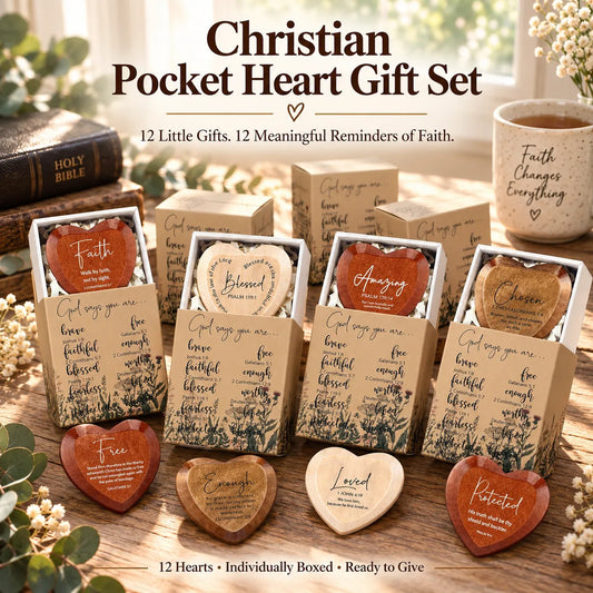 ⏳🔥Last Day 50% OFF ✝️ - 🎁 Christian Pocket Heart Gift Set(Set of 12)