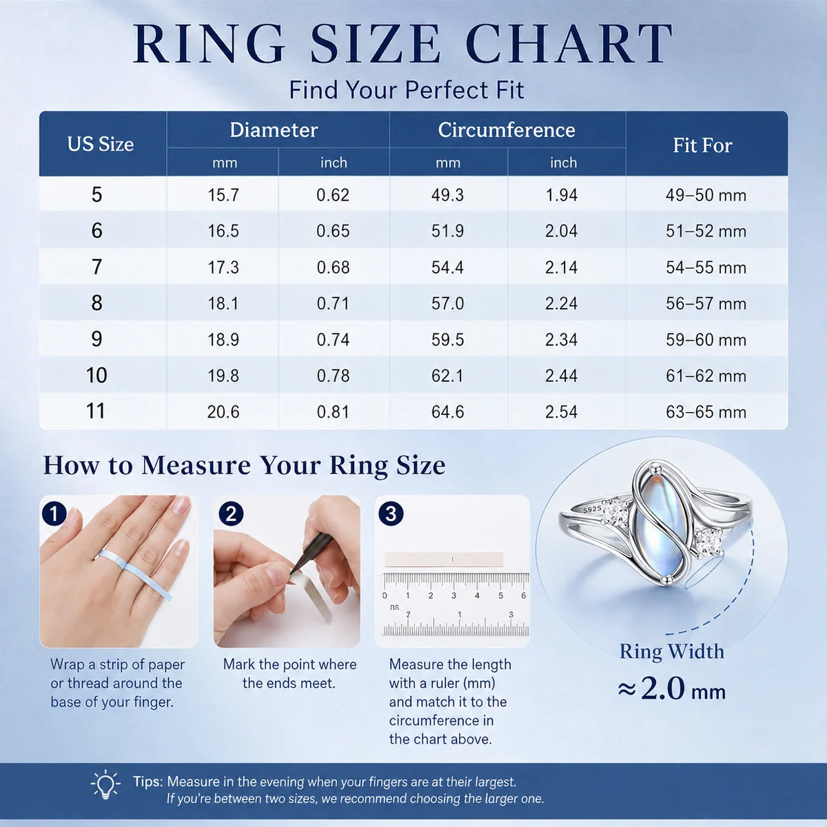 925 Sterling Silver Rainbow Moonstone Ring