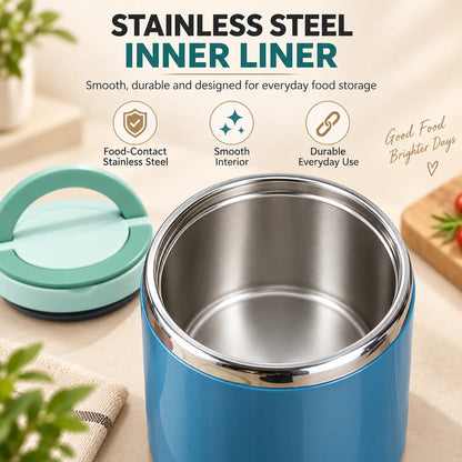 Insulated Stainless Steel Lunch Container with Carry Handle – Leak-Resistant Thermal Food Jar