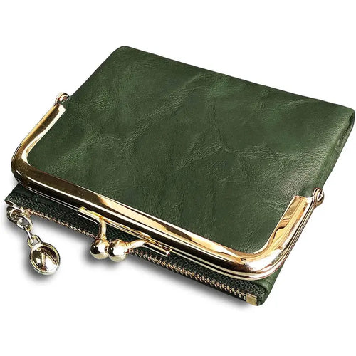 Xiangyin Leather Short Wallet for Women 2026 New Model Clip Coin Purse Retro Multifunctional Folding Wallet Card Holder for Women