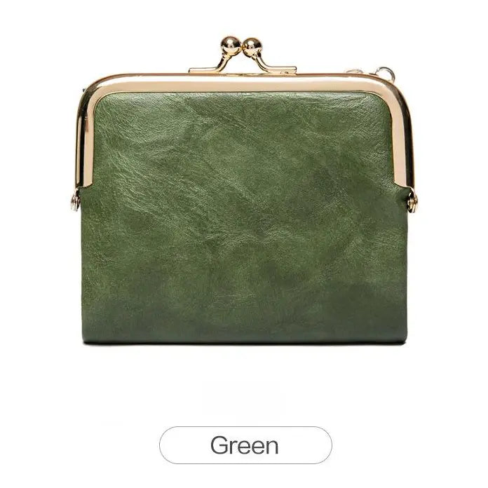 Xiangyin Leather Short Wallet for Women 2026 New Model Clip Coin Purse Retro Multifunctional Folding Wallet Card Holder for Women