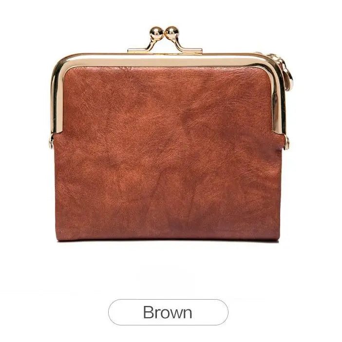 Xiangyin Leather Short Wallet for Women 2026 New Model Clip Coin Purse Retro Multifunctional Folding Wallet Card Holder for Women