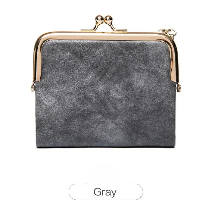 Xiangyin Leather Short Wallet for Women 2026 New Model Clip Coin Purse Retro Multifunctional Folding Wallet Card Holder for Women