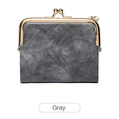 Xiangyin Leather Short Wallet for Women 2026 New Model Clip Coin Purse Retro Multifunctional Folding Wallet Card Holder for Women