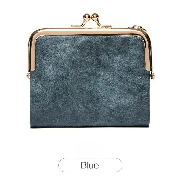 Xiangyin Leather Short Wallet for Women 2026 New Model Clip Coin Purse Retro Multifunctional Folding Wallet Card Holder for Women
