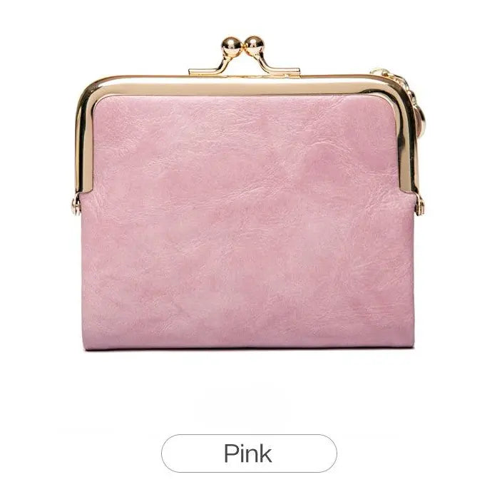 Xiangyin Leather Short Wallet for Women 2026 New Model Clip Coin Purse Retro Multifunctional Folding Wallet Card Holder for Women