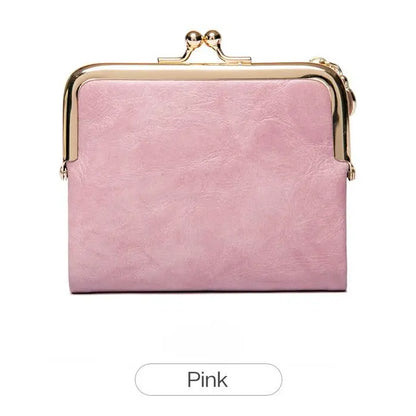 Xiangyin Leather Short Wallet for Women 2026 New Model Clip Coin Purse Retro Multifunctional Folding Wallet Card Holder for Women