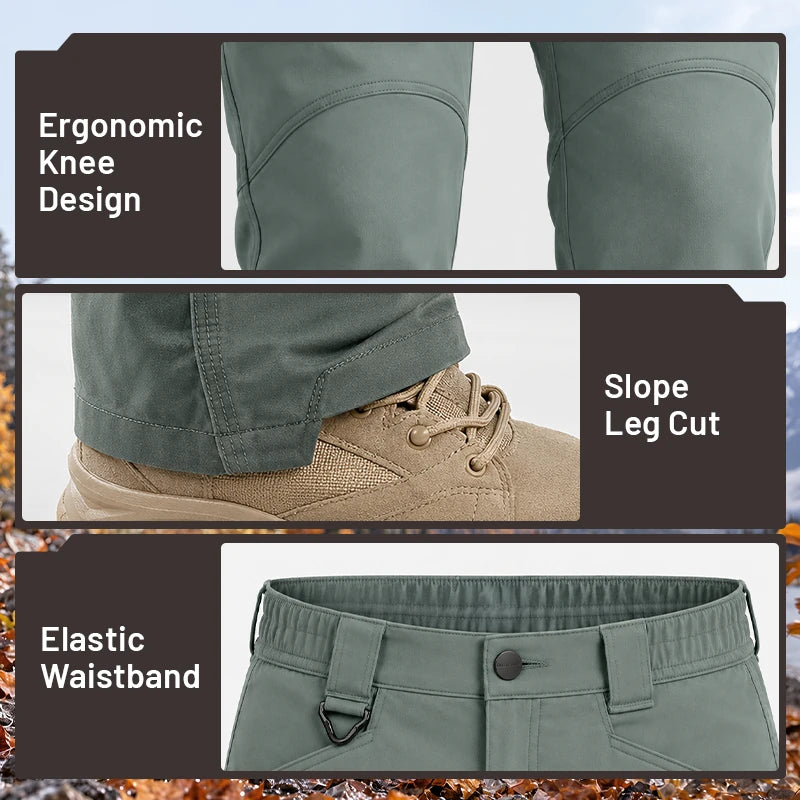 Men's 9-Pocket Straight Fit Tactical Waterproof Pants