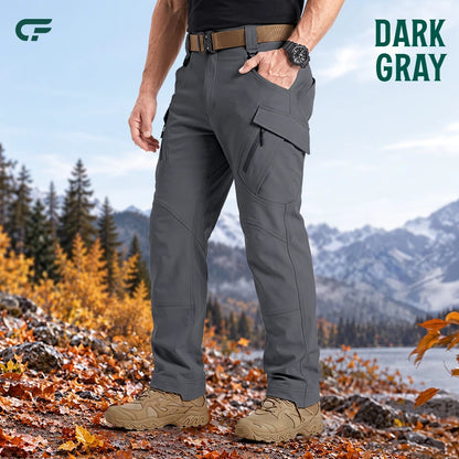 Men's 9-Pocket Straight Fit Tactical Waterproof Pants