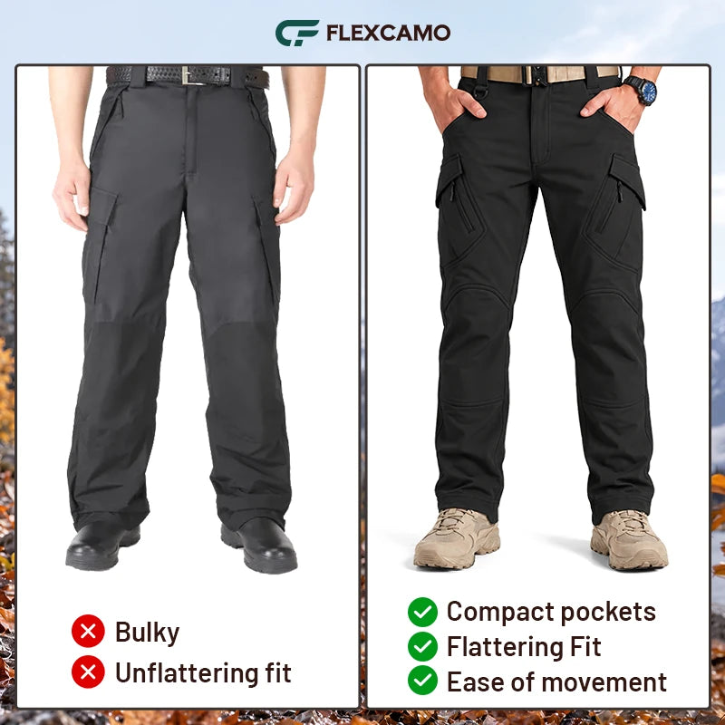 Men's 9-Pocket Straight Fit Tactical Waterproof Pants