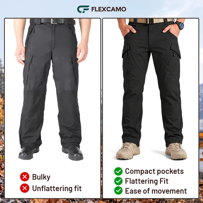 Men's 9-Pocket Straight Fit Tactical Waterproof Pants