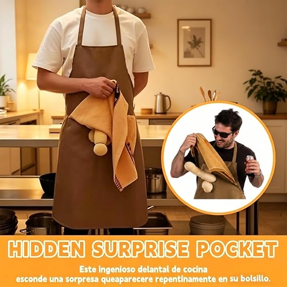 😂 Hidden Surprise Chef Apron – Funny BBQ & Kitchen Gag Gift