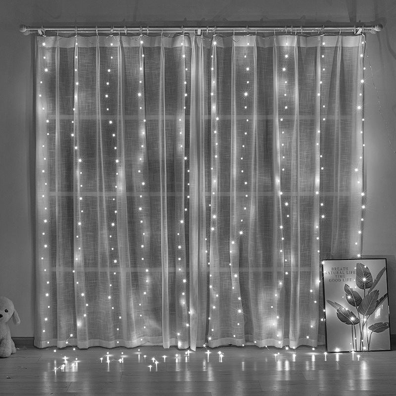 300 LED Curtain Lights – 9.8FT × 9.8FT, 8 Modes, Remote Controlled