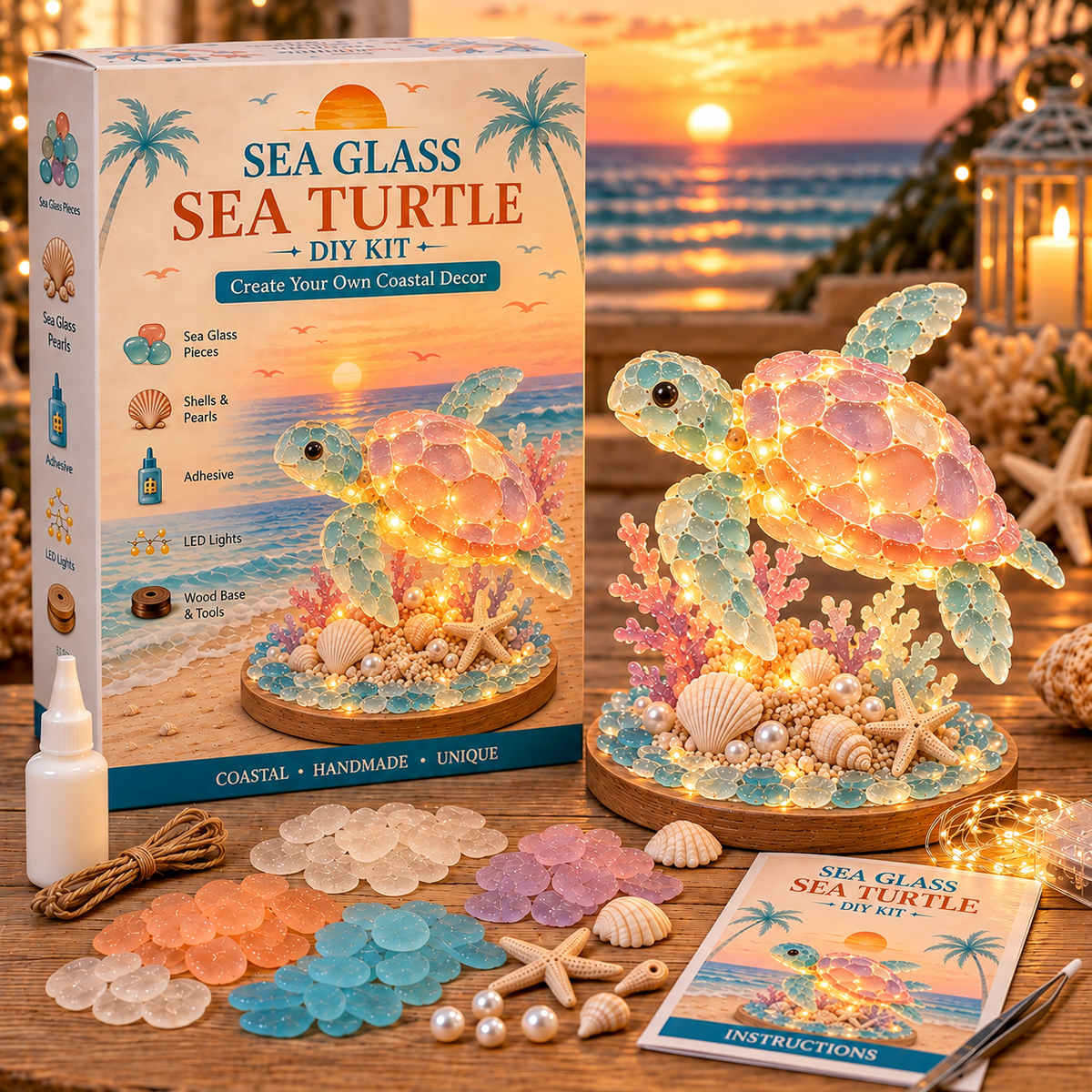 🎄DIY 3D Sea Glass Art Kit – 11 Designs