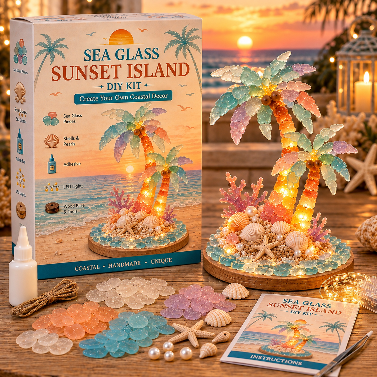 🎄DIY 3D Sea Glass Art Kit – 11 Designs