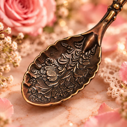 Vintage Crystal-Topped Floral Spoon ✨ | Romantic Coffee & Tea Accessory